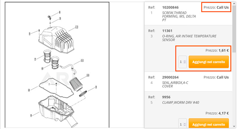 Aggiungere al carrello il pezzo di ricambio originale Harley-Davidson